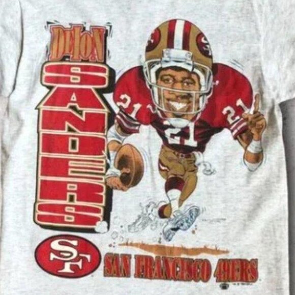 1994 Deion Sanders 49Ers Caricature Sport Graphic Parent Unisex T-Shirt 170 - Picture 2 of 5